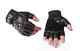 Байкерські рукавички із штучної шкіри RESTEQ. Рукавички без пальців байкерські Рукавички із заклепками для мотоцикліста, фото 2