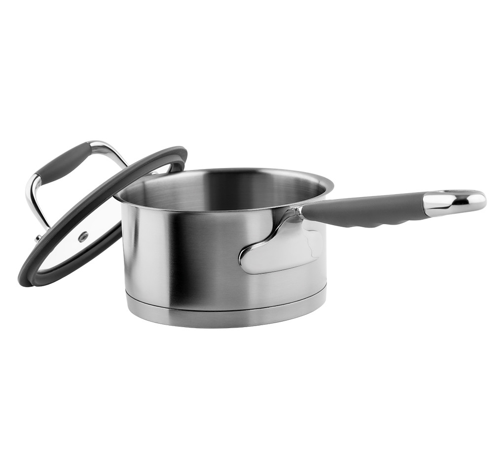 Ковш кухонний Vinzer Profi 50181, 1.5 л, 16 см, з нержавіючої сталі з кришкою, для всіх типів плит