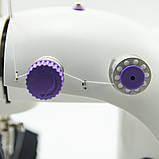 Електрична міні швейна машинка набір з підсвічуванням та регулюванням швидкості, фото 5