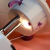 Електрична міні швейна машинка набір з підсвічуванням та регулюванням швидкості, фото 7