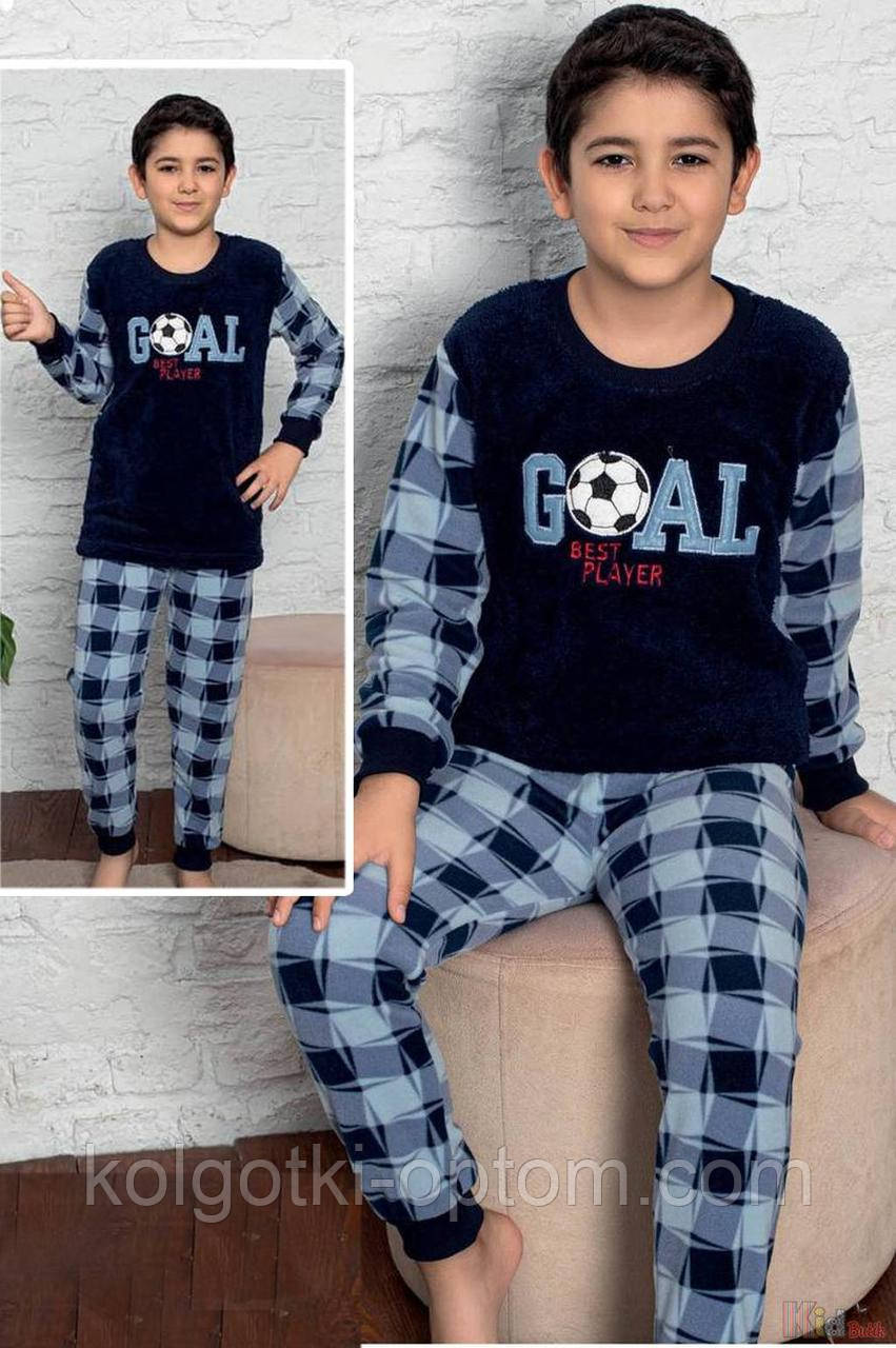 ОПТОМ Піжама утеплена синя для хлопчика-підлітка "Goal" (134 см.)  Minimoon 8699105450036, фото 1