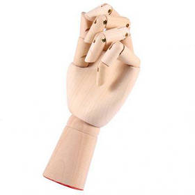 Дерев'яна рука манекен RESTEQ 18см модель для тримання товару, для малювання (права)