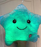 Подушка Зірочка з підсвічуванням RESTEQ, М'яка іграшка зірка, що світиться блакитна, фото 6