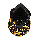 Декоративний чорний череп RESTEQ. Череп з золотими візерунками, статуя прикраса для будинку, бар, на Хеллоуїн., фото 8