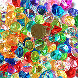 Акрилові діаманти яскраво-фіолетового кольору RESTEQ 100 шт./уп. Акрилові дорогоцінні камені яскраво-фіолетові. Діаманти з акрилу., фото 2