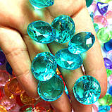 Акрилові діаманти RESTEQ бірюзового кольору 100 шт/уп. Акрилові дорогоцінні камені бірюзові. Діаманти з акрилу. Декоративні, фото 2