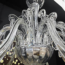 Люстра-свічка скляна з кришталевими підвісками 6 ламп 89х63 см, фото 2