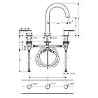 Змішувач для умивальника на три отвори HANSGROHE Vernis Blend 71553670 чорний латунь 153127, фото 2