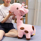 Плюшевий жираф RESTEQ, м'які іграшки, плюшева іграшка рожевий жираф 55 см, фото 2