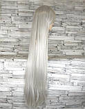 Довгі сірі перуки RESTEQ 100см, пряме волосся, перуки із високоякісних синтетичних термостійких волокон, фото 3