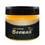 Натуральний поліроль для дерева BeeWax віск бджолиний, для відновлення зовнішнього вигляду дерева, 80g, фото 3