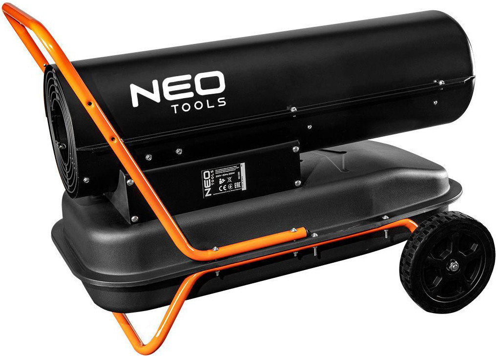 Теплова гармата дизель/керосин Neo Tools, 30 кВт, 750 м3/год, прямо. нагр., бак 34 л, витрата палива 2.8 л/год (90-081)