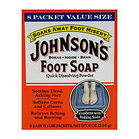 Johnson's Foot Soap Порошок для ніг - заспокоює, пом'якшує та знімає свербіж 8 пакетів