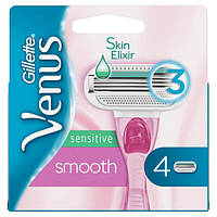 Сменные картриджи для бритья (Лезвия) женские Venus Smooth Sensitive 4 шт, (Оригинал)