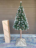 Ялинка на пні Елітна 2.00м з шишкам, перлинами, кристалом та інеєм // Ялинка на натуральному стовбурі, фото 9
