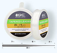 Шок-лидер конусный GC Tapered Leader 5x15м 0.26-0.57мм