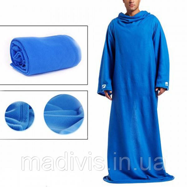 Зігрівальний плед-ковдра з рукавами Snuggie Blanket (Снаггі), теплий держак