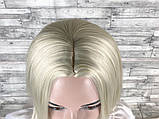 Перука жіночий каре прямий з проділом штучний блонд без чубчика, фото 2