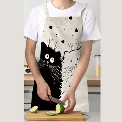 Фартух кухонний Два коти Macroupta бежевий