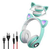 Навушники Bluetooth TUCCI STN28 Mint green з вушками, фото 4