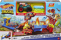 Трек Хот Вилс Приключения на станции Hot Wheels Monster Trucks HFB12