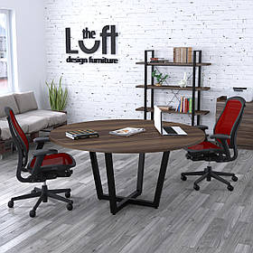 Круглий стіл офісний D-1600 Loft-design стільниця горіх-модена