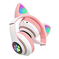 Навушники Bluetooth TUCCI STN28 Pink з вушками, фото 3
