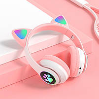 Навушники Bluetooth TUCCI STN28 Pink з вушками, фото 4