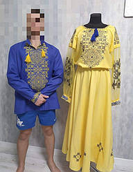 Вишиванки в синьо-жовтих кольорах "Кохання"