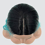 Перука омбре без гривки Joy, термоволоси, колір синій/зелений, морська хвиля для сцени, танців та вечірок, фото 5