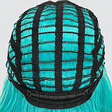 Перука омбре без гривки Joy, термоволоси, колір синій/зелений, морська хвиля для сцени, танців та вечірок, фото 7