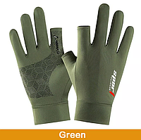 Велосипедні спортивні рукавички, рукавички для риболовлі, фітнесу, велосипеда та активного спорту Зелені FLY78