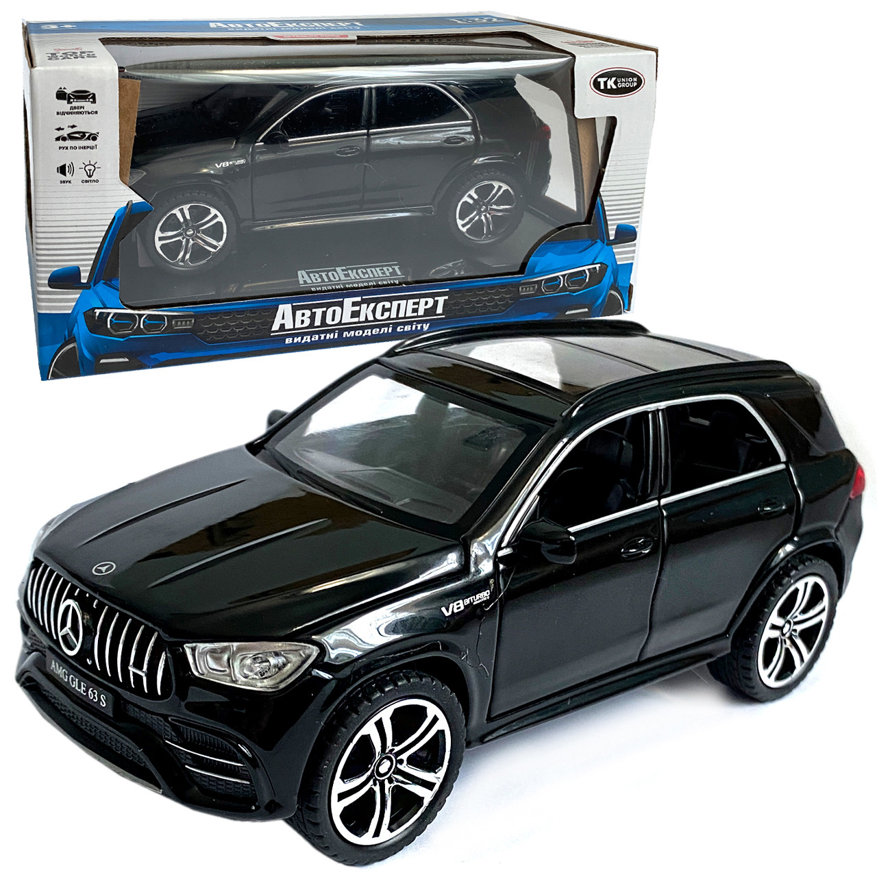 Іграшкова машинка металева Mercedes-Bens AMG CLE 63S(Мерседес-Бенц ) «АвтоЕксперт», чорна, батар., світло, звук, відкр.двері,, фото 1