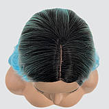 Перука омбре без чубчика Joy, термоволоси, колір блакитний для сцени, аніматорів, танців та вечірок, фото 5