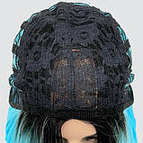 Перука омбре без чубчика Joy, термоволоси, колір блакитний для сцени, аніматорів, танців та вечірок, фото 6