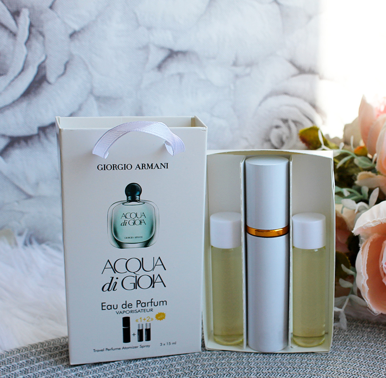 Міні-парфуми з феромонами жіночий Giorgio Armani Acqua di Gioia 3х15 мл