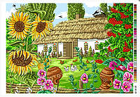 Тканина з малюнком для вишивки нитками БАТЬКІВСЬКА ХАТА А3-18-125 ТМ Вишиванка