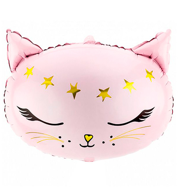 Повітряні кульки "Кішечка", 48x36 см., Польща, колір - рожевий