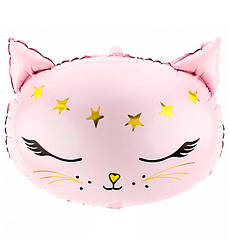 Повітряні кульки "Кішечка", 48x36 см., Польща, колір - рожевий