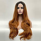 Перука омбре без чубчика Joy, термоволоси, колір каштановий для сцени, аніматорів, танців та вечірок, фото 2