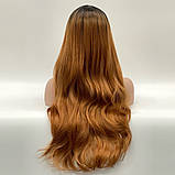 Перука омбре без чубчика Joy, термоволоси, колір каштановий для сцени, аніматорів, танців та вечірок, фото 4