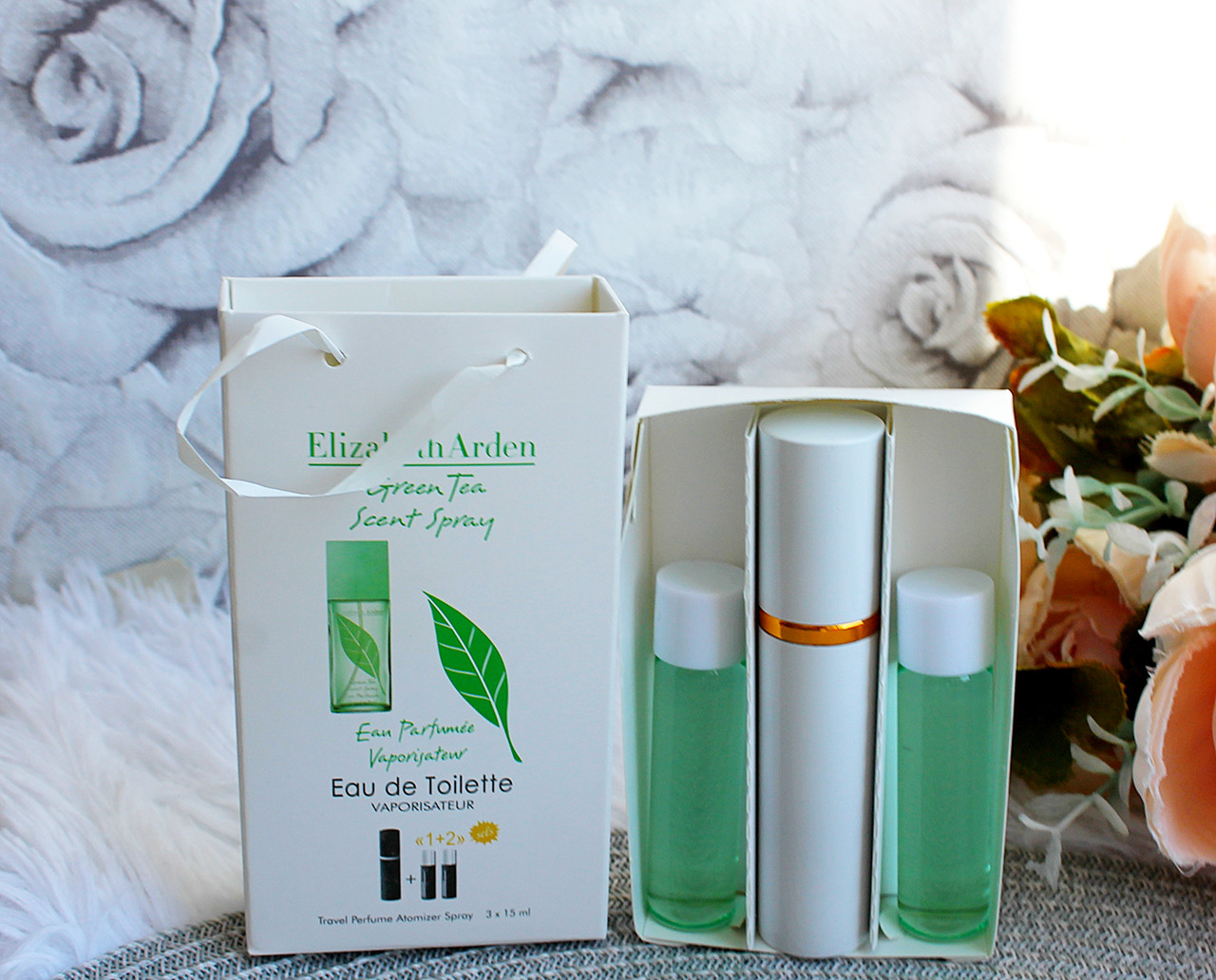 Міні-парфуми з феромонами жіночий Elizabeth Arden Green Tea 3х15 мл