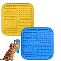 Лизний килимок антистрес для собак. Силіконовий килимок для слизування ласощів (жовтий)