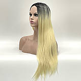 Перука омбре без чубчика Cora, термоволосся, колір блондин для сцени, аніматорів, танців, вечірок та розваг, фото 3