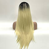 Перука омбре без чубчика Cora, термоволосся, колір блондин для сцени, аніматорів, танців, вечірок та розваг, фото 4
