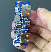 Контроллер Плата для Power Bank 2 USB, micro-USB, type-C с индикацией заряда / 2.4A PowerBank