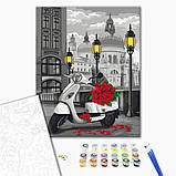 Картина за номерами Букет з доставкою Картини за номерами Естетика троянди та мопед на полотні Brushme BS51624, фото 5