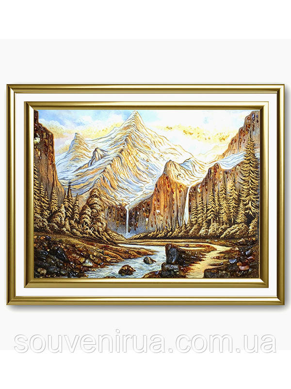 Картина з бурштину "Гори", фото 1