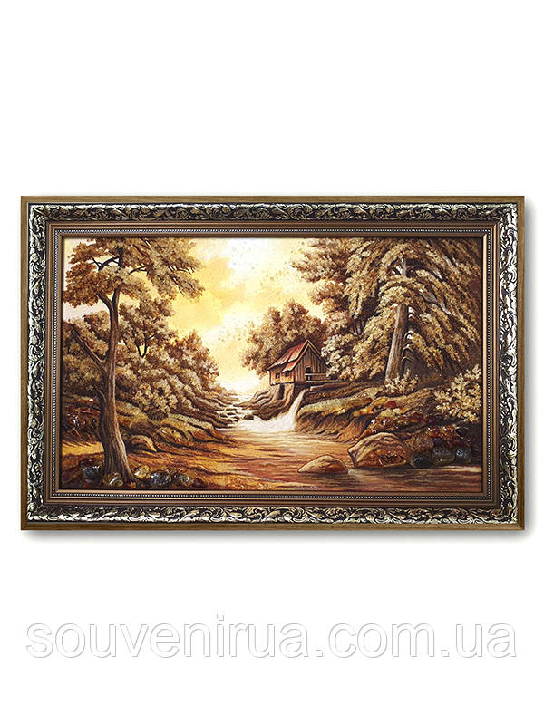 Картина з бурштину "Будиночок на краю", фото 1