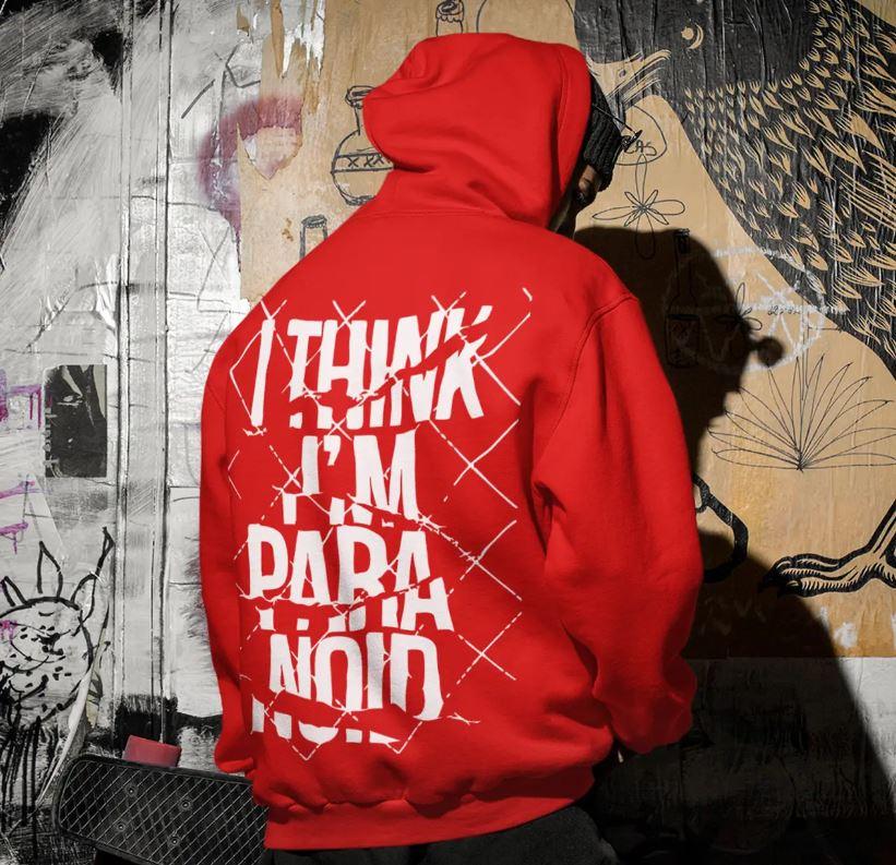 Худі чоловічий i think i am paranoid червоний